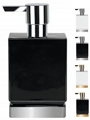 Spirella Distributeur de Savon Céramique Roma Noir & Argent