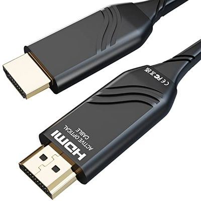 KabelDirekt – 8K HDMI kabel – 30m – Optische HDMI, ontworpen in Duitsland met 0% signaalverlies (8K@60Hz, flexibele glasvezel HDMI kabel/lossless transmissie)