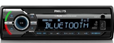 Philips CE235BT Autorrádio sem mecânica Bluetooth EDR - rádio para carro, mãos livres, leitor MP3 e USB/SDHC, equalizador, ajuste automático digital, plug & play (FM/Am)