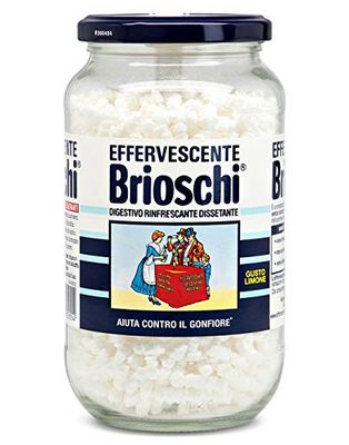 Brioschi Granulare Effervescente al Gusto di Limone, Digestivo Rinfrescante e Dissetante, Aiuta contro il Gonfiore e la Pesantezza, Confezione in Vaso da 250 gr