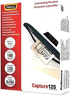 Fellowes Lamineerfolie formaat 65 x 95 mm, 125 micron (2 x 125 mic), glanzend, 100 stuks