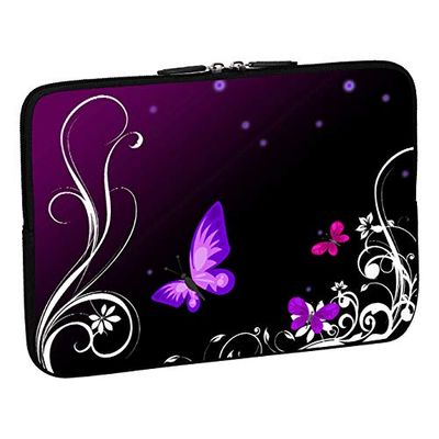 PEDEA Laptop Bag Case Design Sleeve for 15.6 inch, Purple Butterfly