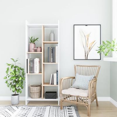 Hanah Home Bookshelf, Chêne Blanc, Taille Unique