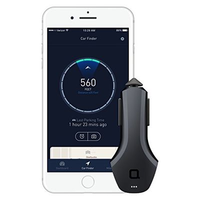 Nonda ZUS - Caricatore Auto Universale I 2 Porte USB I Ricarica Fino 4.8A I Geolocalizzazione Veicolo I Monitor Batteria Auto I Rilevamento Km - Nero