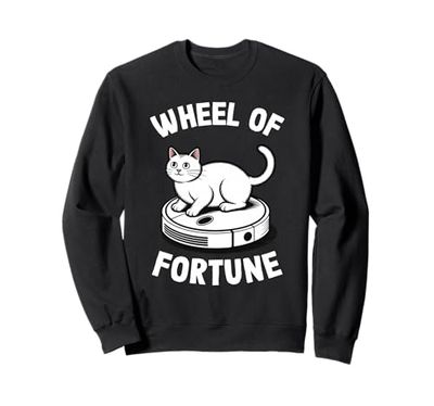 Wheel Of Fortune Cat On Robot Vacuum Cleaner Cat Sweatshirt