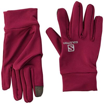 Salomon Gants de Course à Pied Légers Unisexe, Adaptés aux Écrans Tactiles, AGILE GLOVE U, Taille: L, Rouge, L39795300