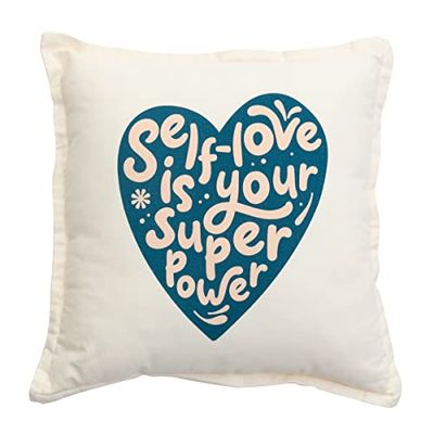 Embroided cushion blue - Self-love is your superpower