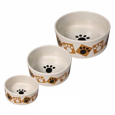 Trixie 24652 - Ciotola in ceramica con zampe, 0,8 litri/ø 16 cm, colore: Crema