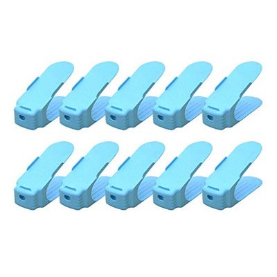 WYJW Convenienza slot per scarpe organizer scarpiera salvaspazio scarpiera rack 10 pezzi per risparmiare problemi (colore: blu)