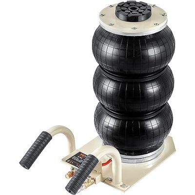 VEVOR Pneumatische krik 3 T 140-450 mm pneumatische hefkrik 0,8-1,0 MPa opblaasbare krik 3 luchtkussens snel opheffen gemakkelijk draagbaar voor reparatie onderhoud auto SUV werkplaats garage wit