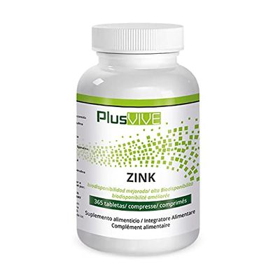 PlusVive, compresse di zinco, con matrice biodisponibile, 365 compresse, 25 mg
