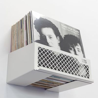 Album Now Playing Scheibenregal für 50 Wandtattoos mit Aussteller für Album Now Playing (Weiß)