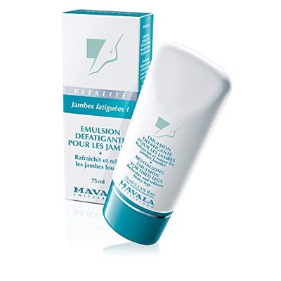 Mavala - Émulsion Défatiguante Jambes Lourdes, Douloureuses - Rafraîchit et Relaxe - Favorise la Circulation Sanguine - Format Économique - 75ml