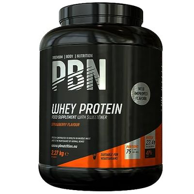 PBN - Premium Body Nutrition Whey Protein 2.27kg Strawberry, New Improved Flavour