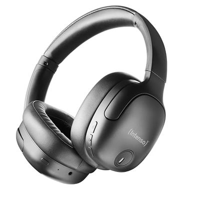 Intenso O400HA Over-Ear Headphones - Hybrid Active Noise Cancelling, up to 75 Hours Runtime and Bluetooth 5.3, with Music Mode, Transparency Mode and Fast Charging Time, Black