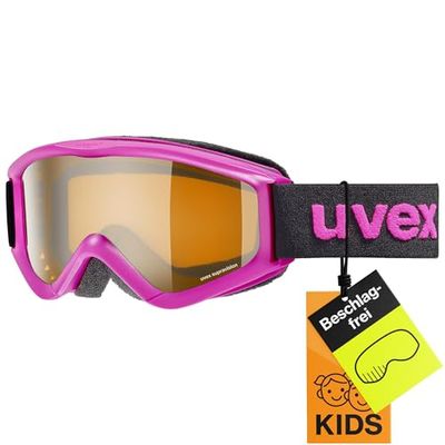 uvex Speedy Pro - Masque de Ski pour Enfants - à Contraste Accentué - Champ de Vision Élargi et Anti-Buée - Pink/lasergold - One Size