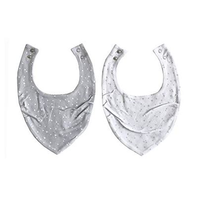 Duffi Baby 0888-11 - Babero "Cow boy" impermeable, 2 piezas, gris, unisex
