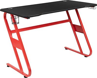 Flash Furniture Meubles Flash Bureau de Jeu, Bois, Rouge, 23,75 in x 51,5 in x 30 in