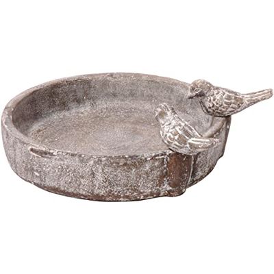 dobar® Bebedero clásico para pájaros para Piscina, baño de Cemento, para pájaros Silvestres, para jardín, terraza/balcón, diámetro de 24,5 cm, Gris