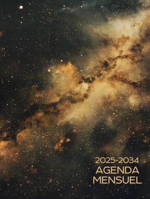 Agenda Mensuel 2025-2034: 10 ans Du 1 janvier 2025 jusqu'a le 31 Décember 2034