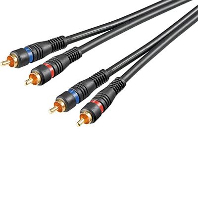 Goobay 50032 Stereo anslutningskabel 2 x Cinch, dubbel porslin