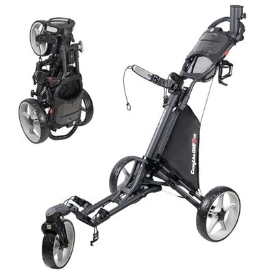 Caddytek CaddyLite One-Giratorio V8, Gris Oscuro Carrito de Empuje de Golf, Unisex-Adulto, Negro, Talla única