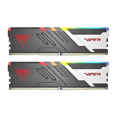 Memoria Patriot Viper Venom RGB DDR5 de 32 GB (2 x 16 GB) a 6400 MHz UDIMM para Juegos de Escritorio - Kit de Memoria PVVR532G640C32K