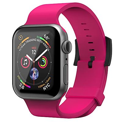Superdry Cinturino compatibile con Apple Watch, cinturino in tessuto di nylon, comodo e flessibile, ideale per sport, fitness, corsa, 42/44 mm, rosa