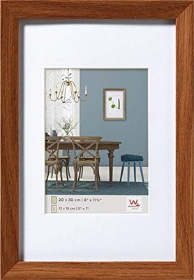 walther design Marco de fotos roble oscuro 50 x 70 cm con paspartú, Marco de madera Fiorito EF070P