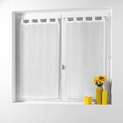 Douceur d'Intérieur Soft Pair of Indoor Loops 2 x 45 x 160 cm Veil Sand Chenille Linahe White 1626492