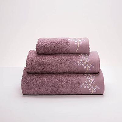 Sancarlos Julia - Asciugamano da doccia, 100% cotone, colore: lilla, dimensioni: 70 x 140 cm
