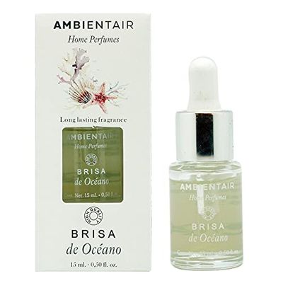 Ambientair Home Perfumes. Aceite hidrosoluble 15 ml con Fragancia Brisa de Océano. Aceite perfumado Océano. Aceite para humidificador. Ambientador para casa sin Alcohol.