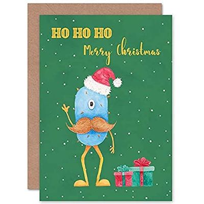 Wee Blue Coo Wee Wild Monsters Wolfgang Merry Christmas Sealed Greeting Card Plus Envelope Blank inside Mostro Cristo