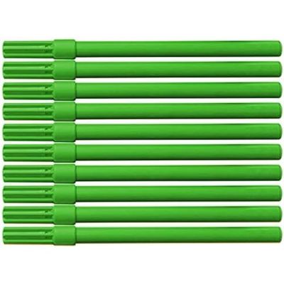 OFFICER PRODUCTS Filtpenna kontorsfiltpenna Basic / 10 stycken (1-pack)/färg: Grön/fiberpenna för målning/barn Couleur/fiberspets/icke-tosisk, barnsäker, 17261112-02