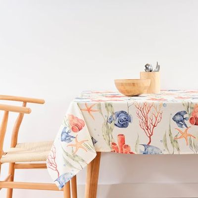 BELUM | Stain Resistant Tablecloth Size 300 x 140 cm - Extra Soft Touch Tablecloth Colour Multicolor - Tablecloth 100% Made in Spain Fabric 100% Organic Cotton - Tablecloth Model 0120-413