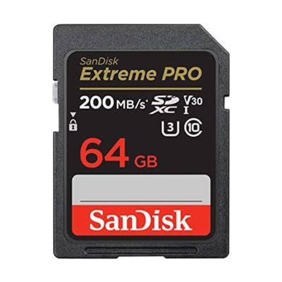 SanDisk 64GB Extreme PRO SDXC card + RescuePRO Deluxe, up to 200MB/s, UHS-I, Class 10, U3, V30