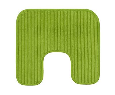 Gözze - Tapis de Toilette antidérapant souple en forme de U, 100% Polyester, 50 x 45 cm - Vert foncé