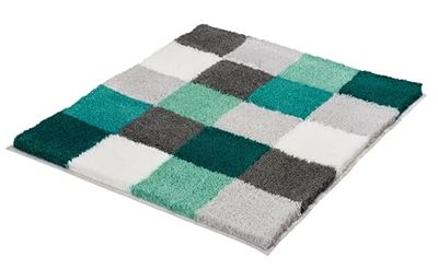 Kleine Wolke 5426675539 Caro Tapis de Bain Polyacrylique Turquoise 55 x 65 x 2,5 cm