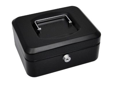 Pavo 8011827 - Caja de caudales con bandeja para monedas, 15 cm, color negro