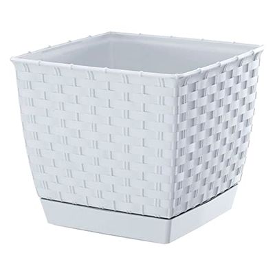 Maceta RATOLLA SQUARE 6L., dimensiones (mm) 220x220x189, color Blanco