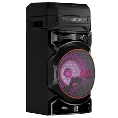 LG XBOOM RNC2 Hoge Prestaties Luidspreker, 80 W, het Beest, 2 luidsprekers, Bluetooth 4.2, USB, RCA-AUX-aansluiting, LED-verlichting en microfooningangen, donkergrijs