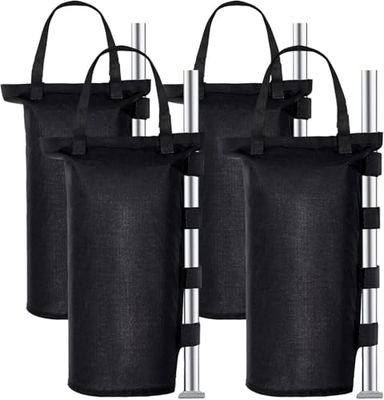 BROSYDA Zandzakken Set van 4 Heavy Duty, 600D-gewichten van industriële kwaliteit voor tuinhuisjes, PVC-coating binnen, zandzakken voor elke pop-up tenten luifel buiten terras (één buis)
