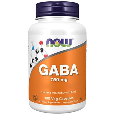 Now Foods, GABA (Acide Gamma-Aminobutyrique), 750mg, Haute Dosé, 100 Capsules végétaliennes, Testé en Laboratoire, Sans Soja, Sans Gluten, Sans OGM