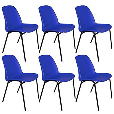 OFITURIA COM0523 Stoel zonder wielen, polypropyleen, blauw, 6 haringen