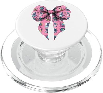 Coquette Bow Tecnólogo educativo Tech Girl Mom Mama PopSockets PopGrip para MagSafe