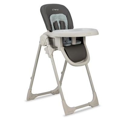 Chaise haute MoMi GOJO pour bébés et enfants de 6 à 36 mois (poids corporel max. 15 kg), pliable, harnais de sécurité 5 points, avec plateau et roulettes.