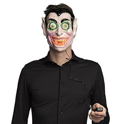 Boland - LED masker, masker met licht, horror masker voor carnaval, accessoire voor verkleedkostuums, Halloween masker