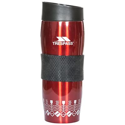 Trespass dubbelwandige vacuüm verzegelde thermosbeker 400ml Magma400, Red Print, EACH, UUUACMII10009_RDPEACH