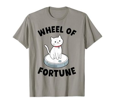 Wheel of Fortune Cat On Robot Vacuum Cleaner Cat T-Shirt