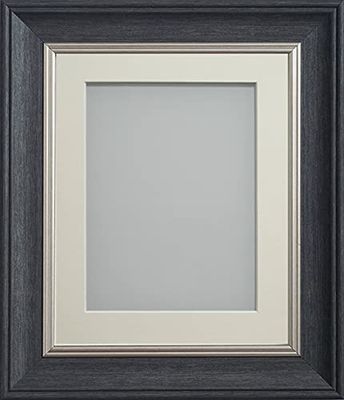 Frame Company Drummond Range Charcoal 9x7 inch Picture Photo Frame with Ivory Mount for Image 8x6 inch * Choice of Sizes* Fitted with Real Glass